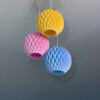Set of 3 Colorful Round Origami Pendant lampshades