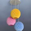 Set of 3 Colorful Round Origami Pendant lampshades