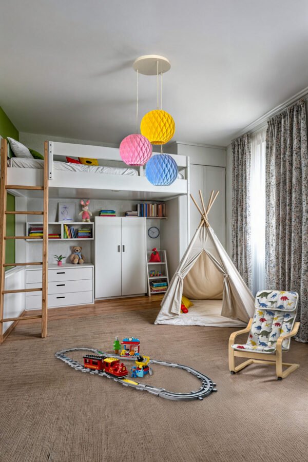 Set of 3 Colorful Round Origami Pendant lampshades