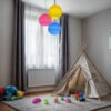 Set of 3 Colorful Round Origami Pendant lampshades