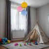 Set of 3 Colorful Round Origami Pendant lampshades