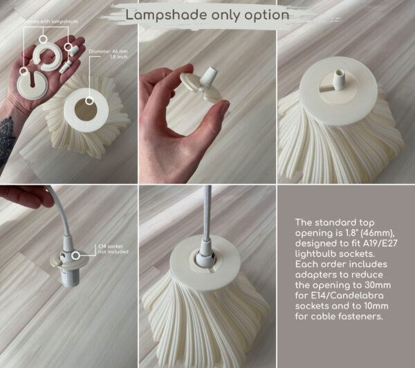 "Bud White" - Japandi Lightshade
