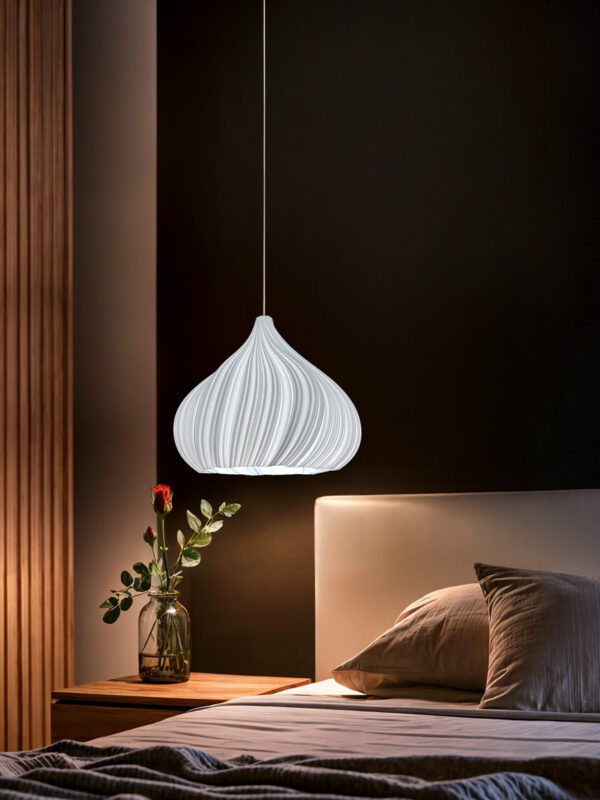 "Smokva White" Wavy Bell Lampshade