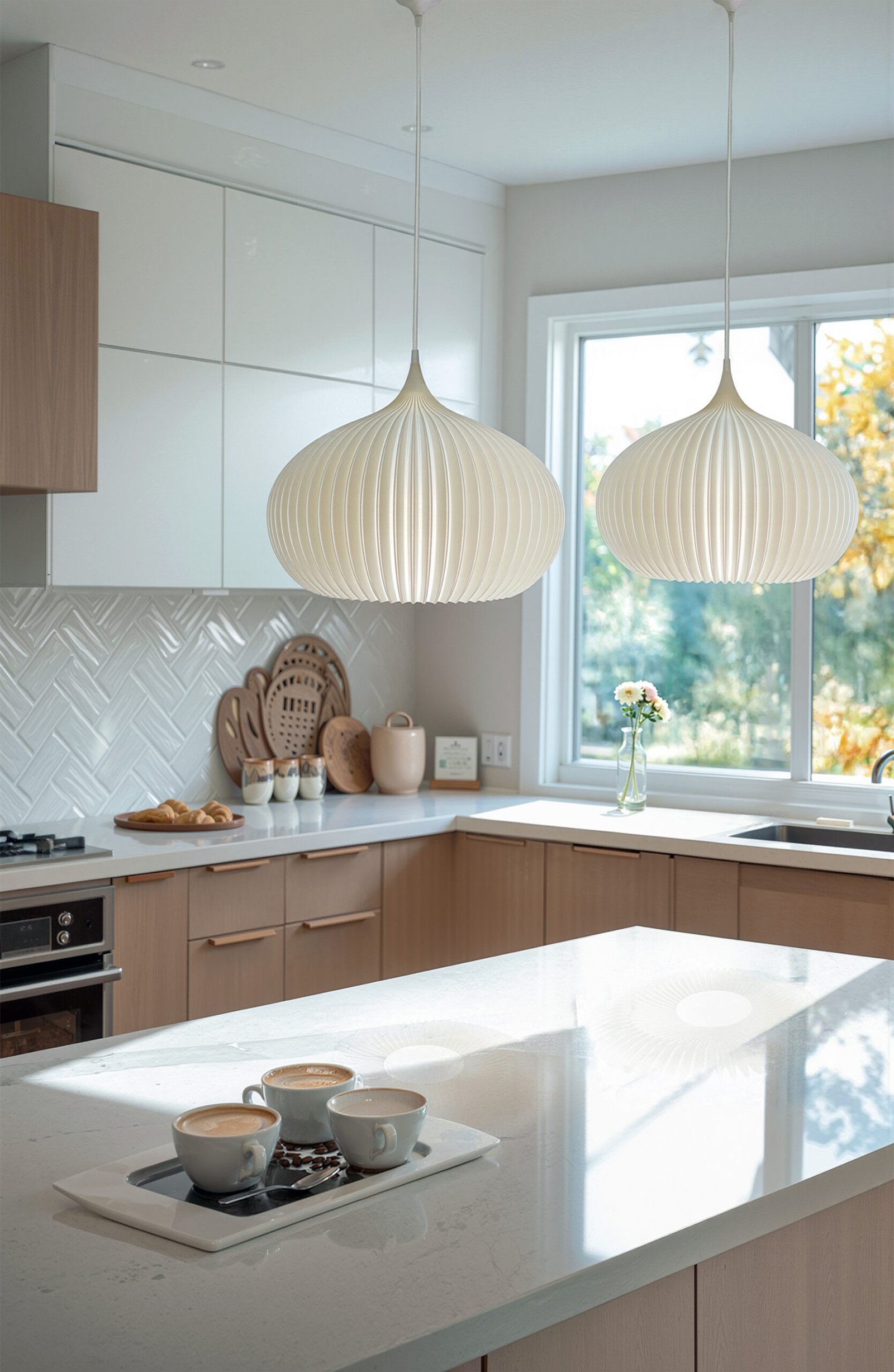 ONION Soft Ivory color Pendant Light Shade kitchen ONION Soft Ivory Pendant Light Shade