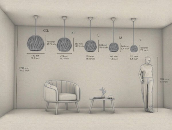 Size_Medusa Elegant Round Pendant Lampshade