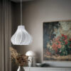 "Jelly in Wihte Silk" - Wavy Pendant Lampshade