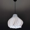 "Jelly in Wihte Silk" - Wavy Pendant Lampshade