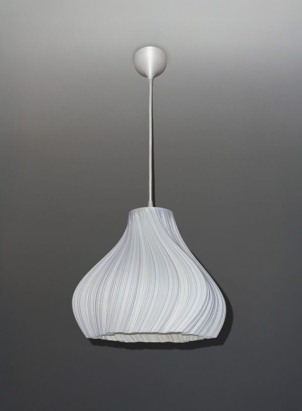 "Jelly in Wihte Silk" - Wavy Pendant Lampshade