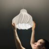 "Jelly in Wihte Silk" - Wavy Pendant Lampshade