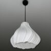 JELLY Pure White Pendant Lampshade with light off bottom view JELLY Wavy Pure White Pendant Lampshade