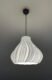 JELLY Pure White Pendant Lampshade with light on side view JELLY Wavy Pure White Pendant Lampshade