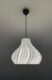 JELLY Pure White Pendant Lampshade with light on side view2 JELLY Wavy Pure White Pendant Lampshade