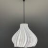 JELLY Pure White Pendant Lampshade with light on up view JELLY Wavy Pure White Pendant Lampshade