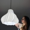 Jelly Pure white pendant lampshade in hands JELLY Wavy Pure White Pendant Lampshade