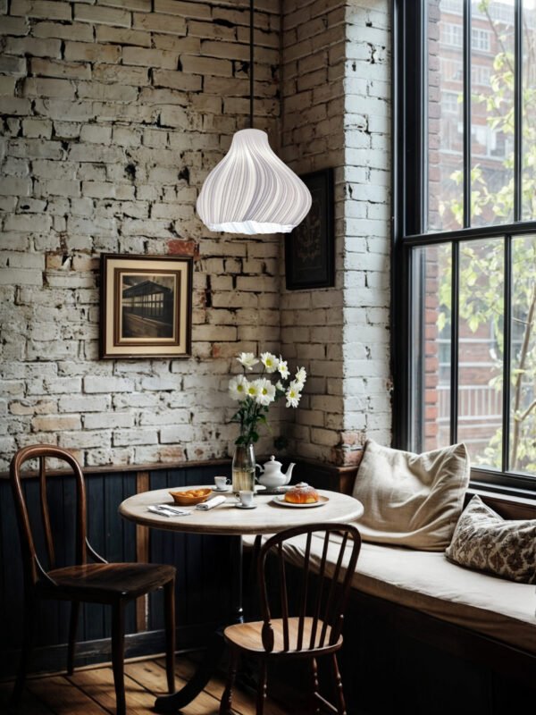 Wavy Pure White Pendant Lampshade
