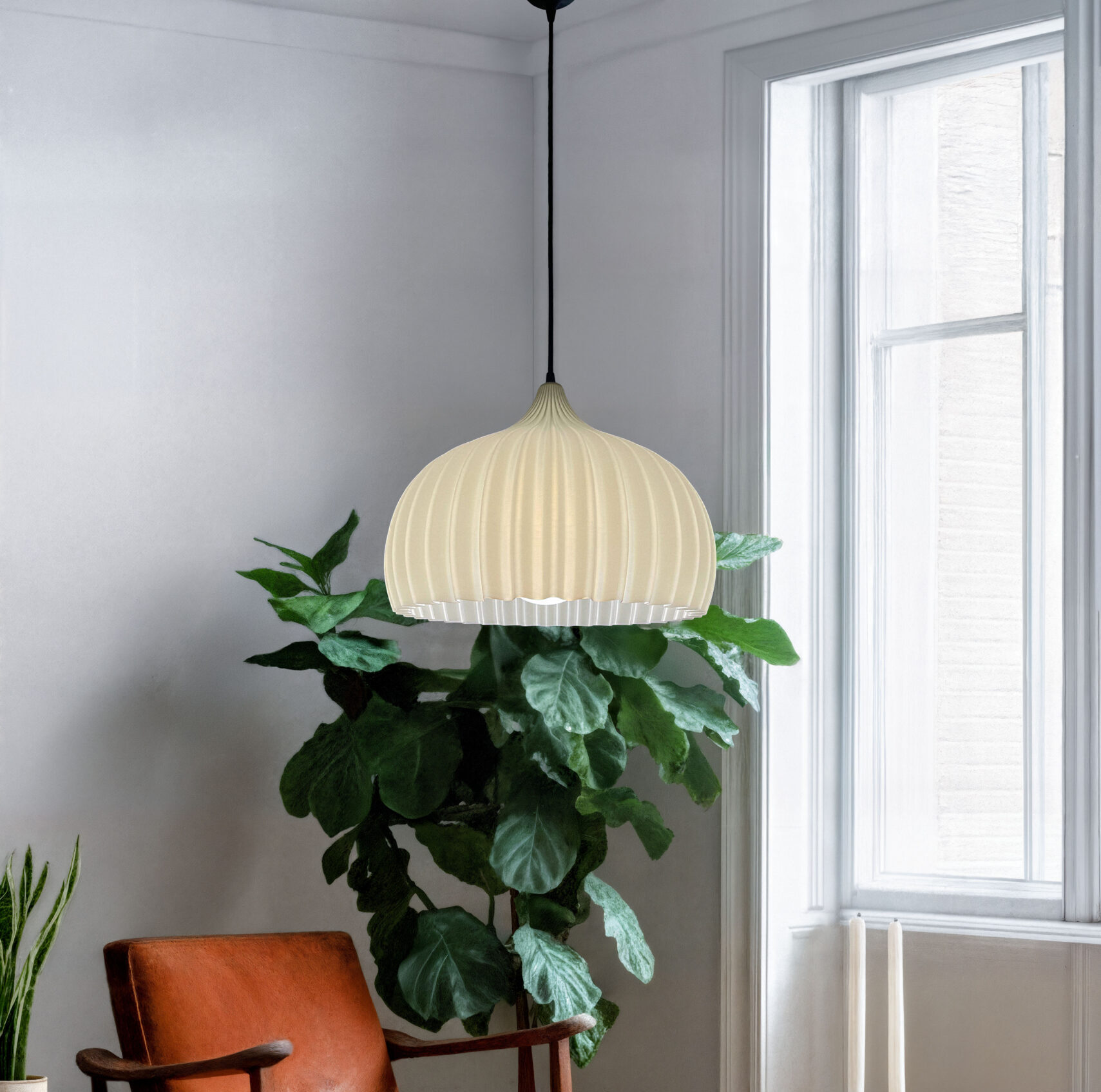 minimalistic-ribbed-lamp-shade-elegant-pearl-dome-pendant-light-shade-3d-printed-striped-suspended-lighting-replacement