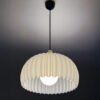 "Lokk in beige" Cream Dome Ribbed Lamp Shade