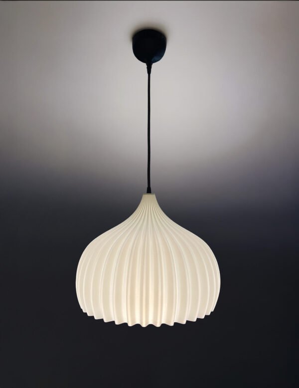 "Lokk in beige" Cream Dome Ribbed Lamp Shade