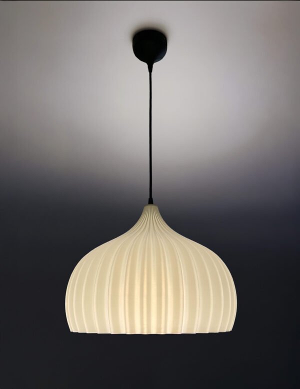 "Lokk in beige" Cream Dome Ribbed Lamp Shade