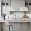 "Lokk in beige" Cream Dome Ribbed Lamp Shade