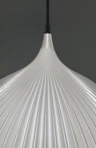 Elegant white pendant lamp hanging down