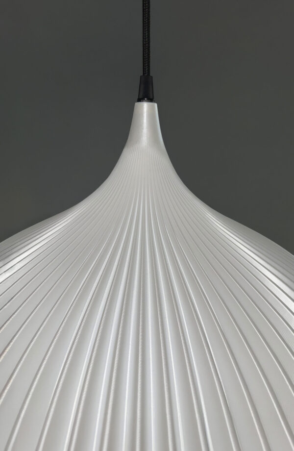 ONION Pure White Pendant Light Shade Close-up Elegant white pendant lamp hanging down