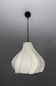 Curvy ivory pendant light shade