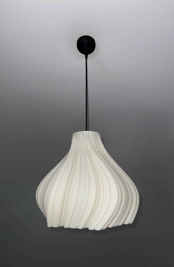 Curvy ivory pendant light shade