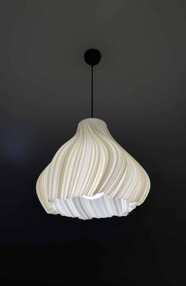 Elegant swirled ivory pendant light