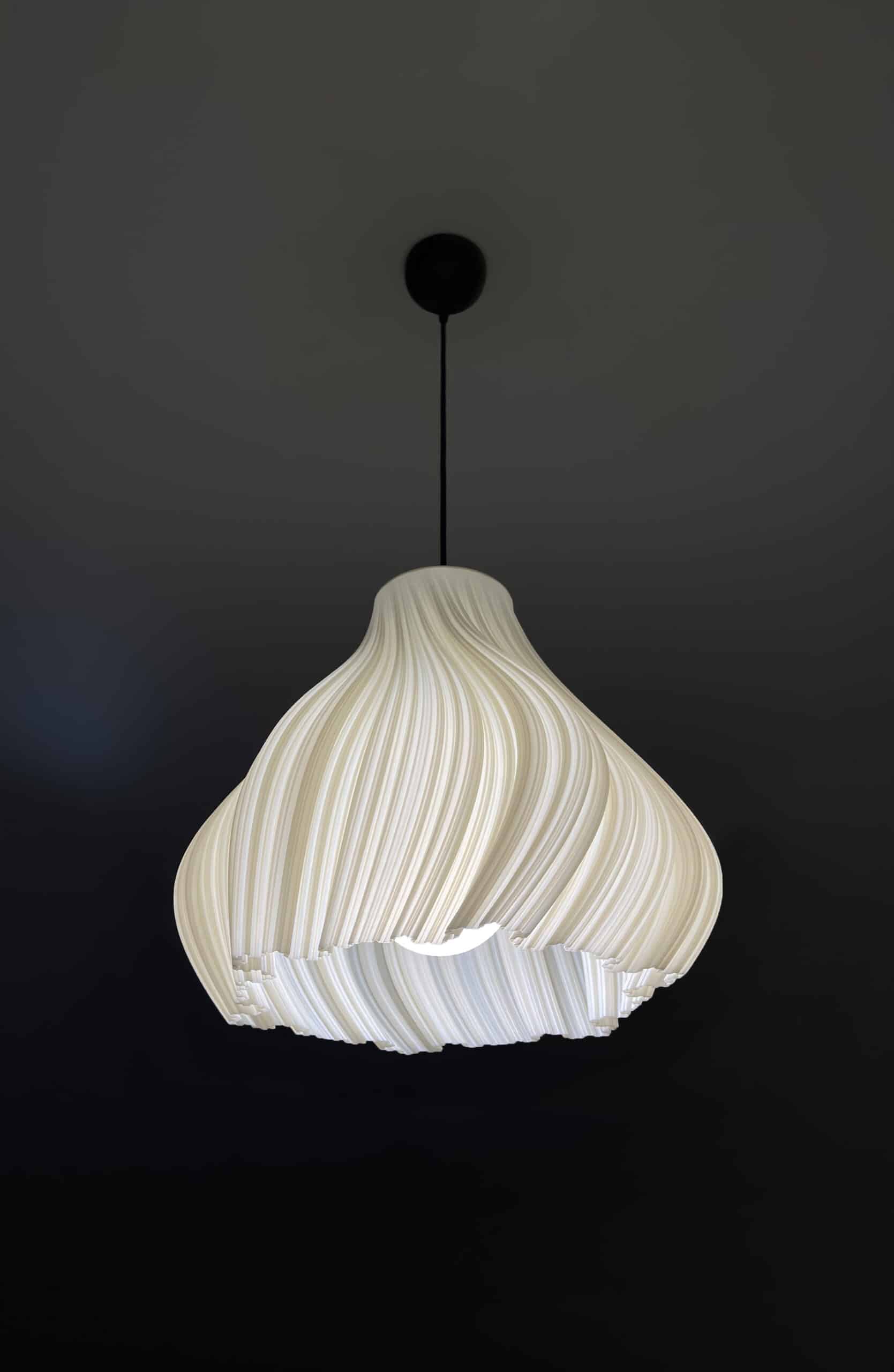 Elegant swirled ivory pendant light