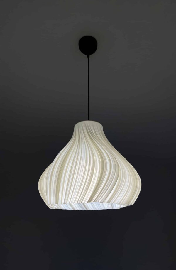 Elegant pendant light with swirling design