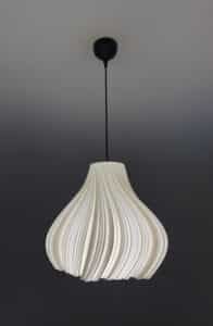 Elegant ivory pendant light fixture.