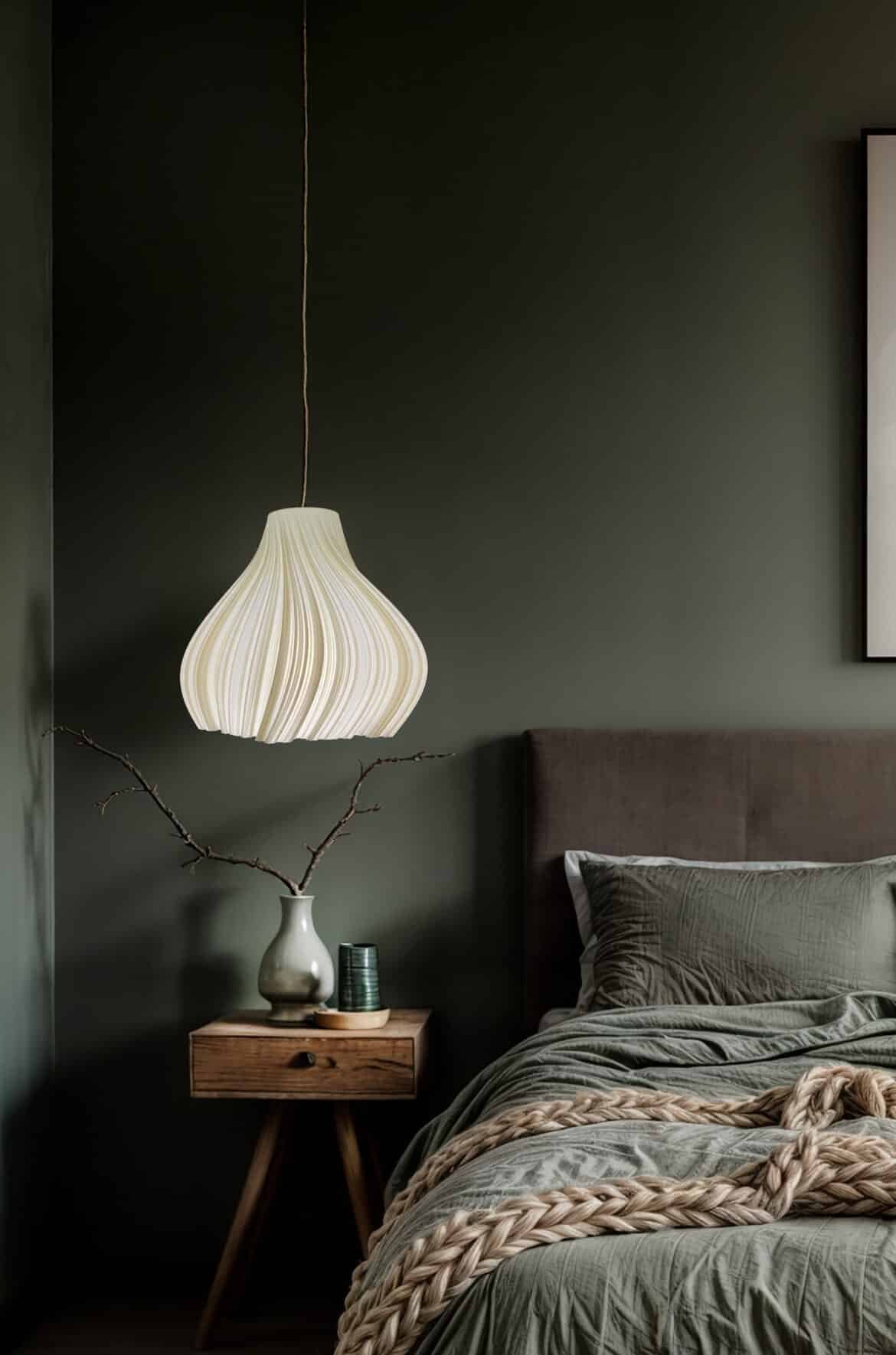 Elegant swirled ivory pendant light