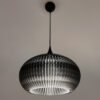 Black Minimalist Pendant Light Shade with light on bottom view
