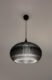 Black Minimalist Pendant Light Shade with light on bottom view