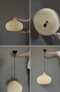 OONION Soft Ivory color Pendant Light Shade different views ONION Soft Ivory Pendant Light Shade
