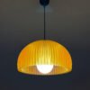 DOME Warm Amber Pendant Lamp Shade With Light On DOME Warm Amber Pendant Lamp Shade