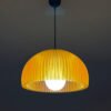 DOME Warm Amber Pendant Lamp Shade With Light On DOME Warm Amber Pendant Lamp Shade