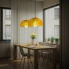 DOME Warm Amber Pendant Lamp Shade in the kitchen DOME Warm Amber Pendant Lamp Shade