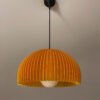 DOME Warm Amber Pendant Lamp Shade with light off bottom view DOME Warm Amber Pendant Lamp Shade