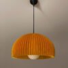 DOME Warm Amber Pendant Lamp Shade with light off bottom view DOME Warm Amber Pendant Lamp Shade