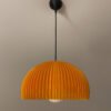 DOME Warm Amber Pendant Lamp Shade with light off side view DOME Warm Amber Pendant Lamp Shade
