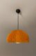 DOME Warm Amber Pendant Lamp Shade with light off side view DOME Warm Amber Pendant Lamp Shade