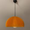 DOME Warm Amber Pendant Lamp Shade with light off side view DOME Warm Amber Pendant Lamp Shade