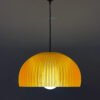 DOME Warm Amber Pendant Lamp Shade with light on side view DOME Warm Amber Pendant Lamp Shade