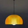 DOME Warm Amber Pendant Lamp Shade with light on side view DOME Warm Amber Pendant Lamp Shade