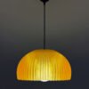 DOME Warm Amber Pendant Lamp Shade with light on side view2 DOME Warm Amber Pendant Lamp Shade